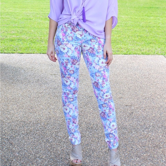 Floral Print Pants in Lavender sz 7 NWT - Picture 5 of 9